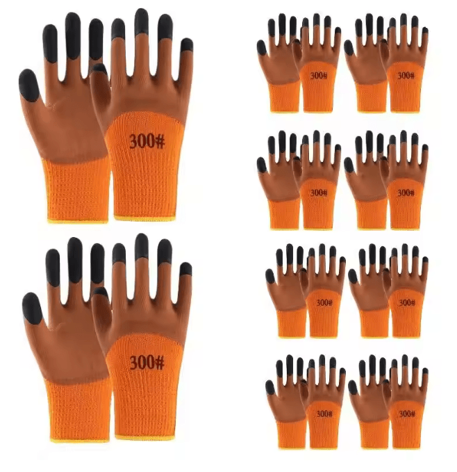 FrostGuard Waterproof Winter Work Gloves 10 Pair Set Cold Weather Protection