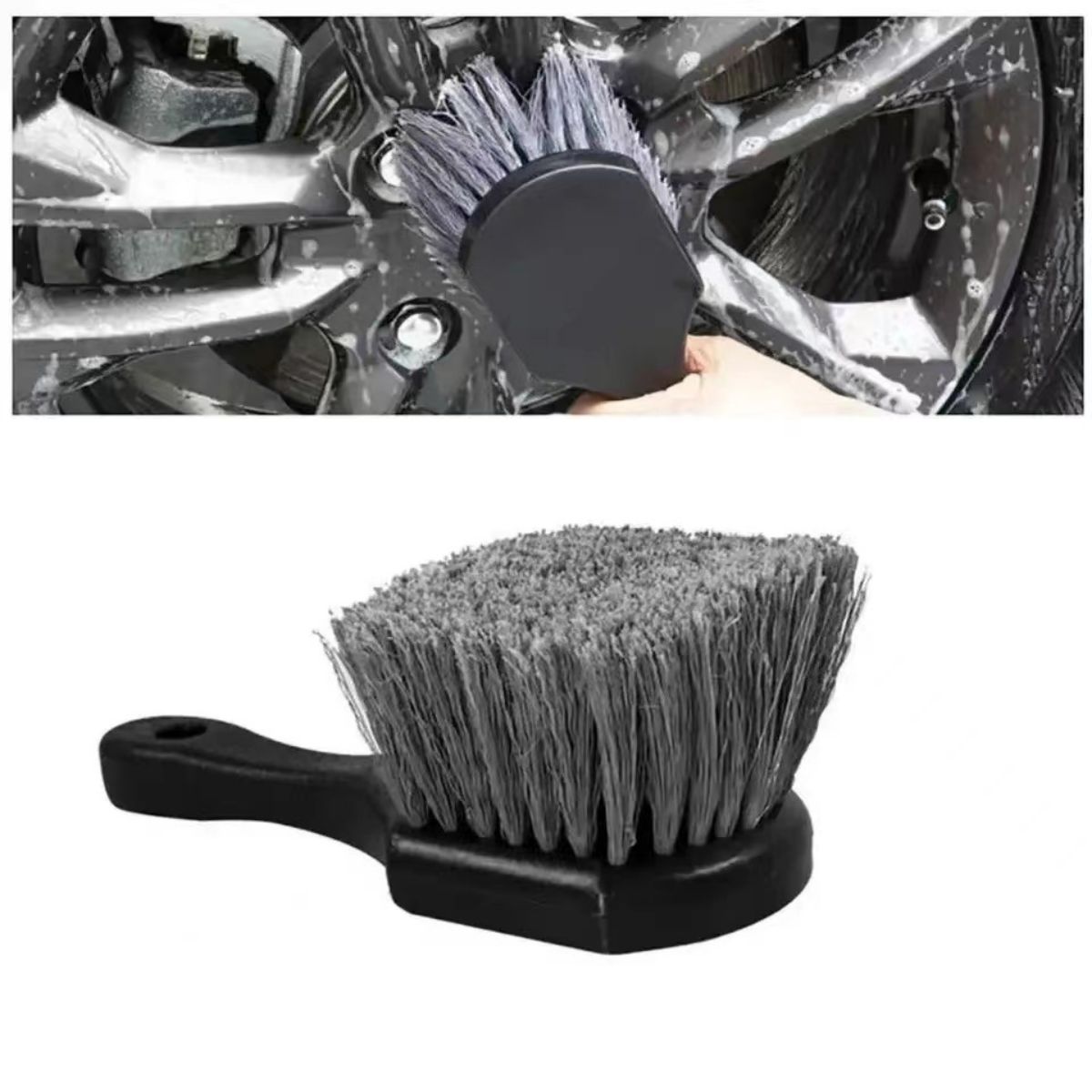 Car Wheel Cleaning Brush Short Handle Tire Rim Washing Brush for Vehicles