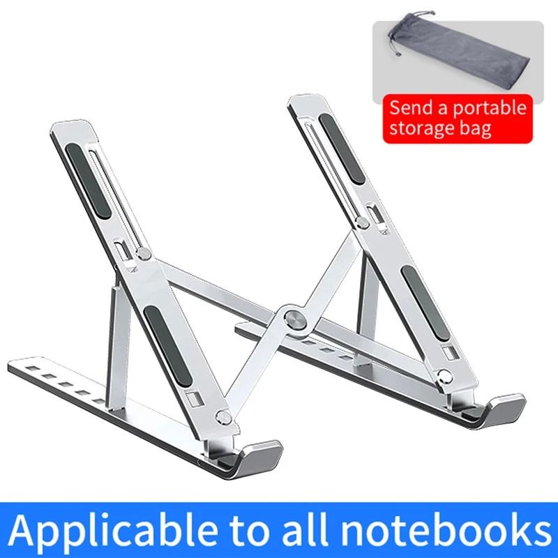Adjustable Aluminum Laptop Stand Foldable Cooling Riser with Non Slip Support