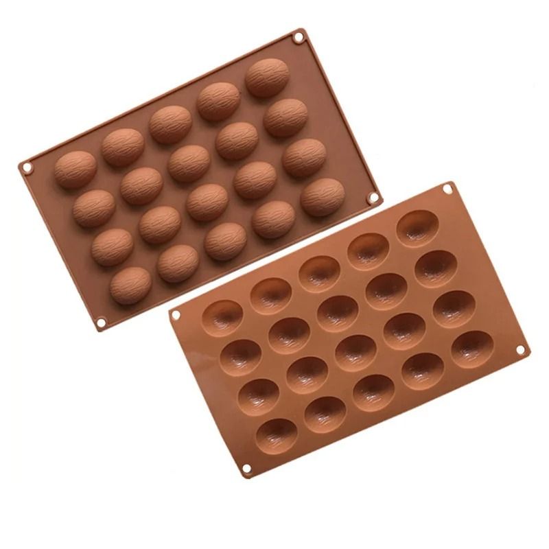 20 Holes Walnuts Nuts Shape Silicone Chocolate Moulds
