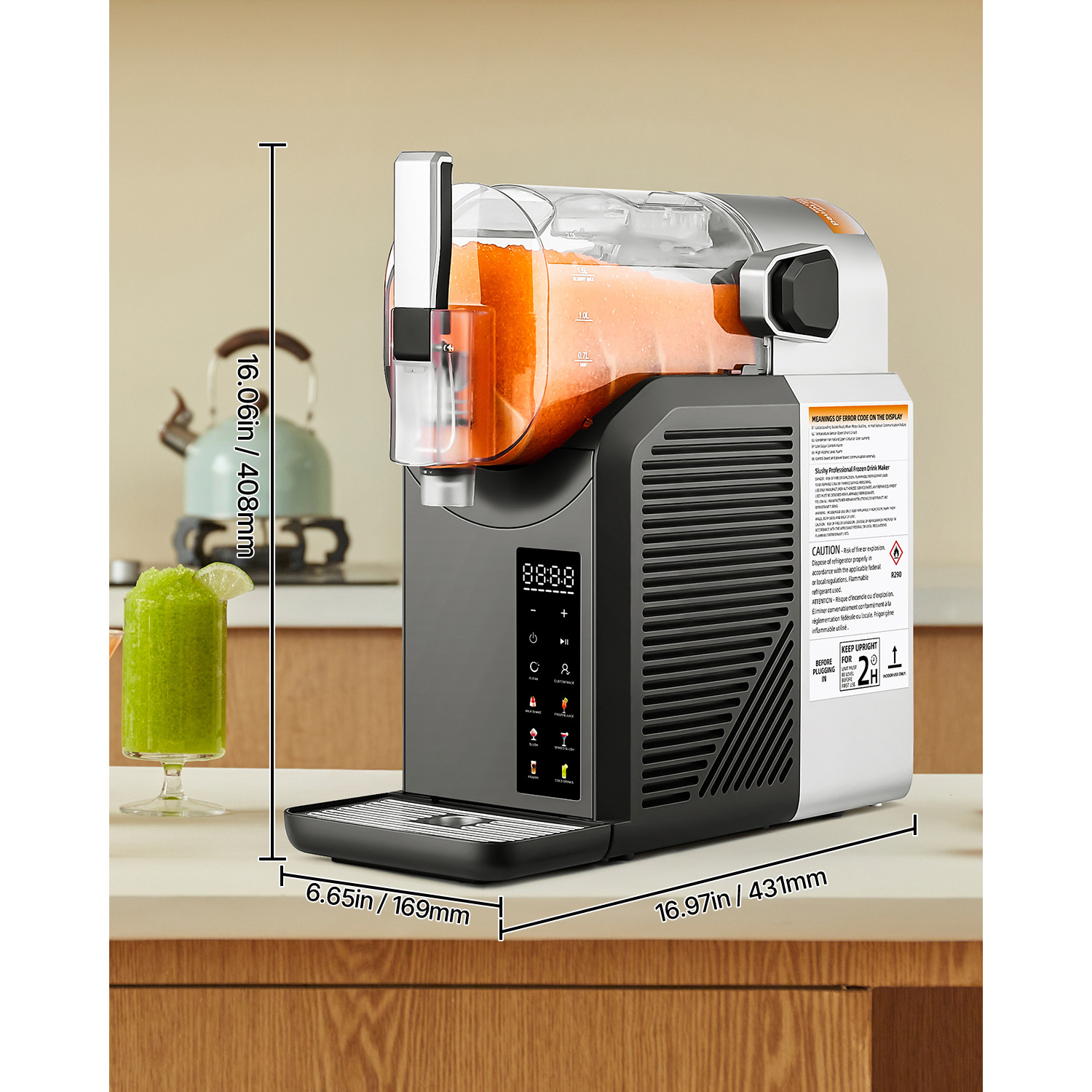 Succebuy Slushie Machine No Ice Needed, Frozen Margarita Machine with Self-Cleaning, Home Frappe & Milkshake Maker