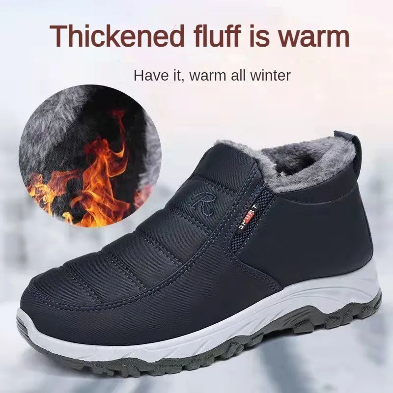 Affordable Men Winter Cotton Casual Shoes, Warm, Wear-Resistant, Chunky Sole