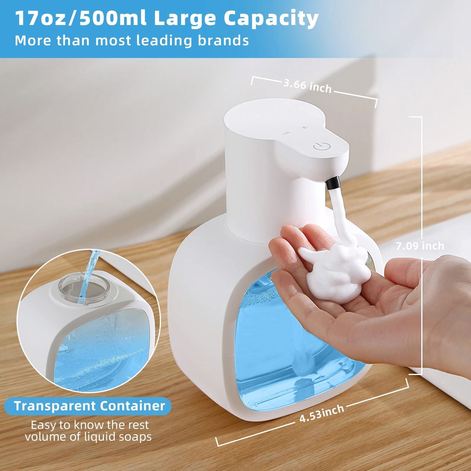 Wall Mounted Automatic Soap Dispenser Foam Smart Hand Washing Machine 500ml