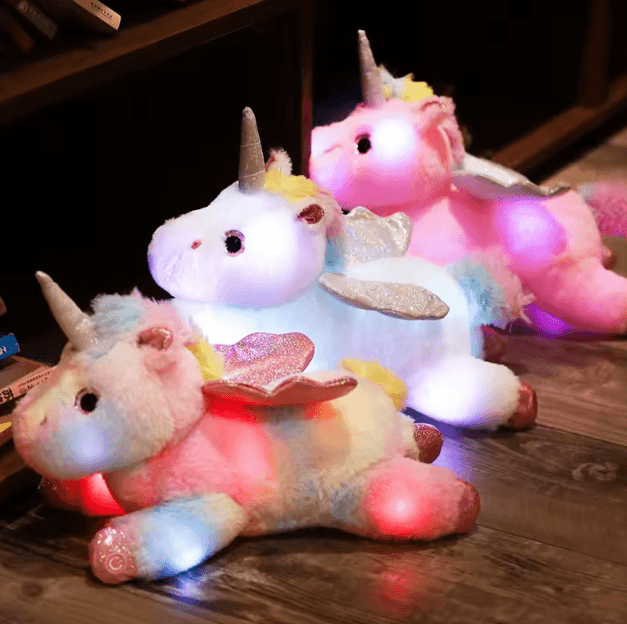 Glowing Unicorn Plush Pillow – LED Light-Up Soft Toy & Kids Decorative Cushion