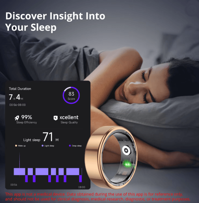 COLMI R02 Smart Ring Health Monitor with Charging Case Long Battery Life Waterproof