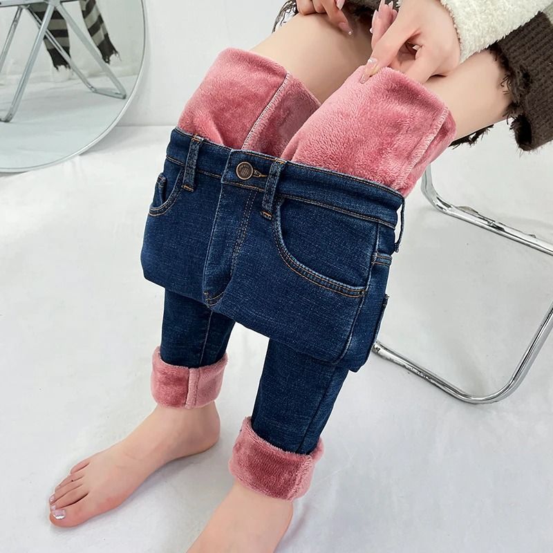 Womens Fleece Lined Thermal Stretch Jeans Warm Winter Denim Leggings