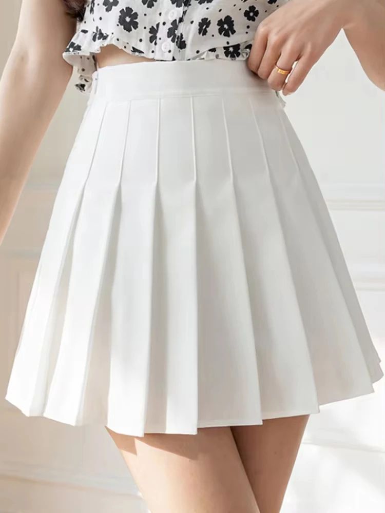 Classic High Waist Pleated Mini Skirt – A-Line JK Style Summer Skirt for Women