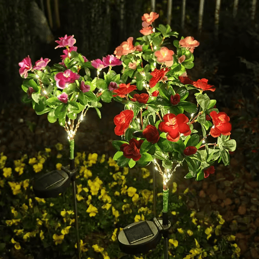 Solar Azalea Flower Garden Lights – Waterproof LED Outdoor Pathway Decor