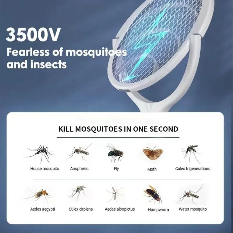 5-in-1 USB Rechargeable Electric Mosquito Swatter Racket