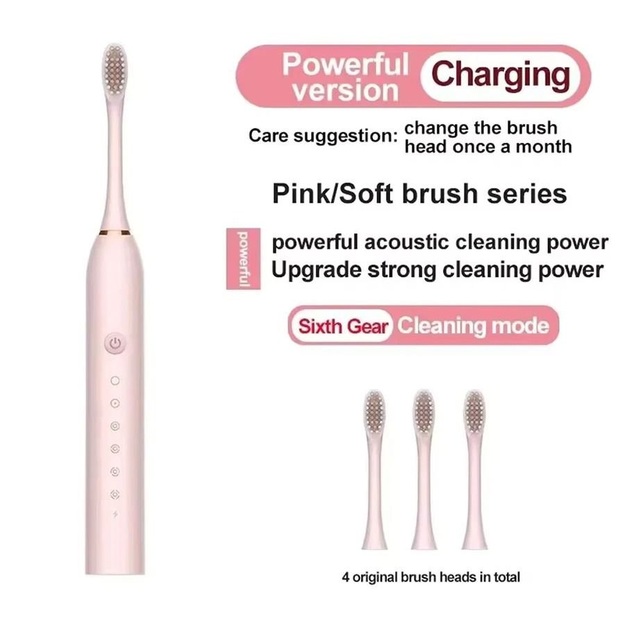 Electric Ultrasonic Toothbrush Six Speed Mode USB Charging Waterproof Adult Tooth Cleaner Couple Set