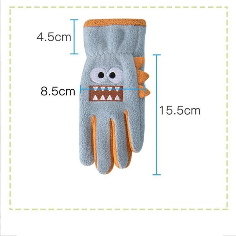 Cute Kids Winter Gloves Cartoon Polar Fleece Warm Cycling Gloves