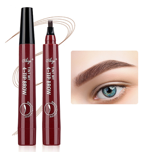 Water-resistant four-end eyebrow pencil, non-smudged, long-lasting
