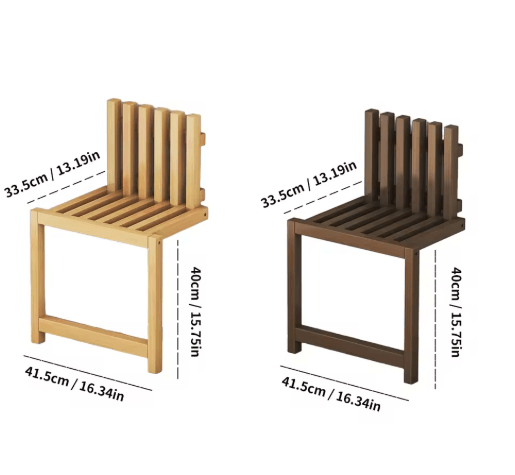 Foldable Bamboo Shoe Stool Wall Mounted Waterproof Shower Seat for Small Spaces