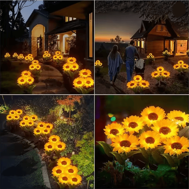 Solar Sunflower LED Garland Light