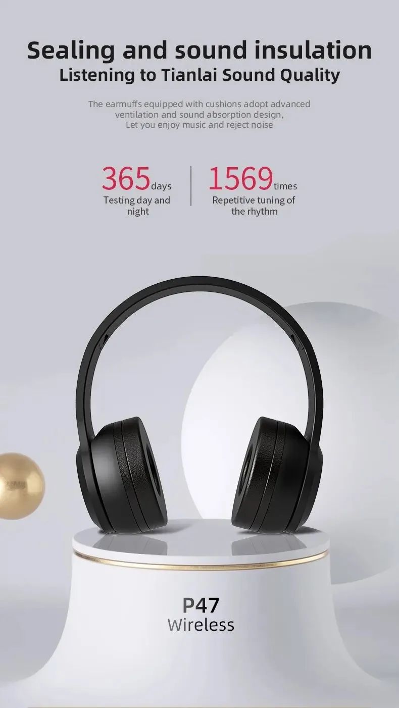 Wireless Bluetooth Noise Canceling Headphones P47