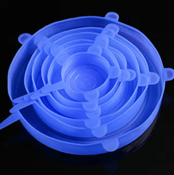 6 Pcs Silicone Cover Stretch Lids Universal Adaptable Kitchen Bowl Caps