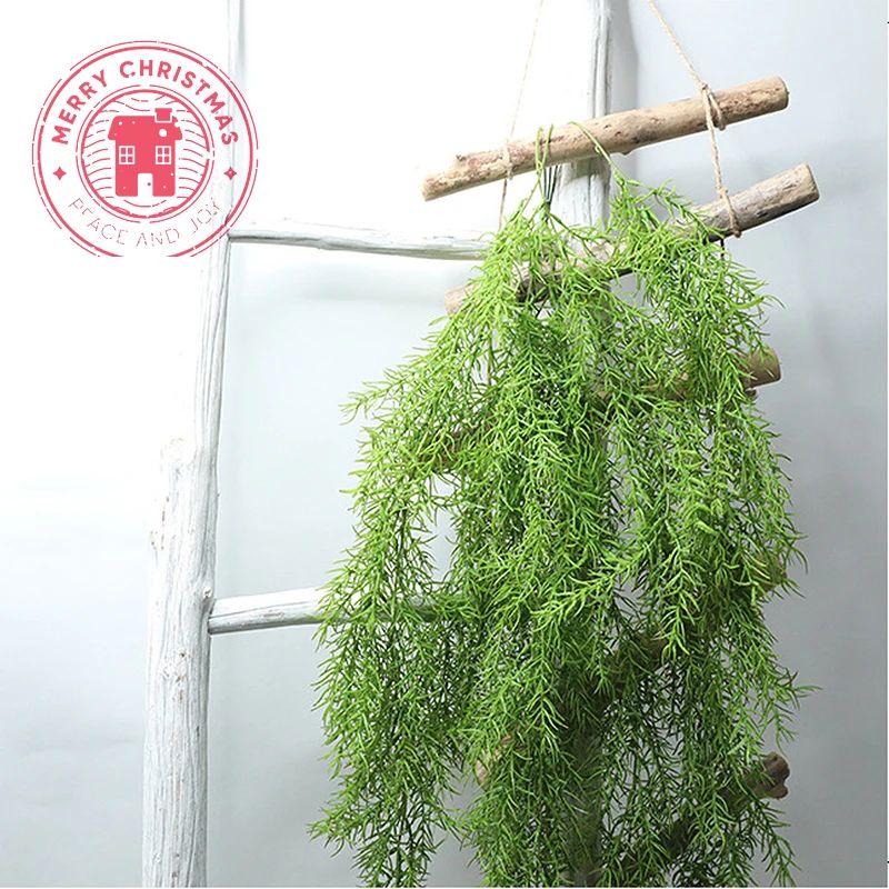 Artificial Pine Needle Wall Hanging – Realistic Leaf Rattan Greenery Decor for Home & Garden