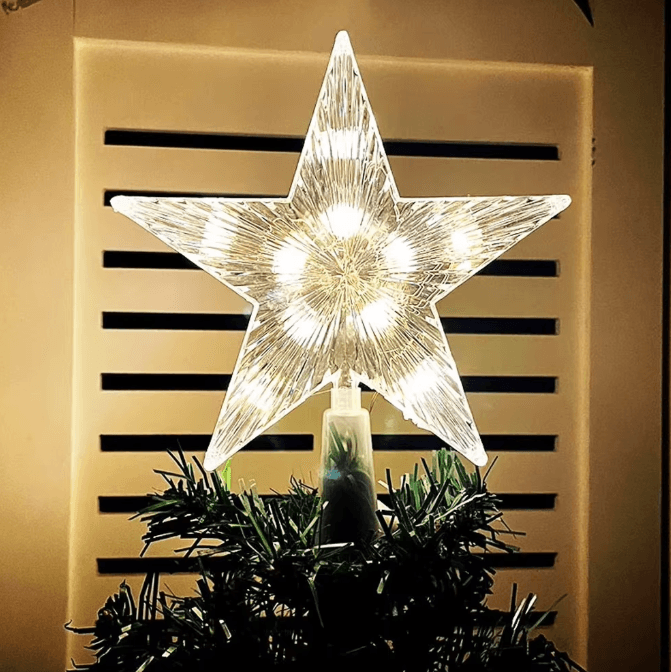 LED Christmas Tree Topper Star with Glowing Light Effect