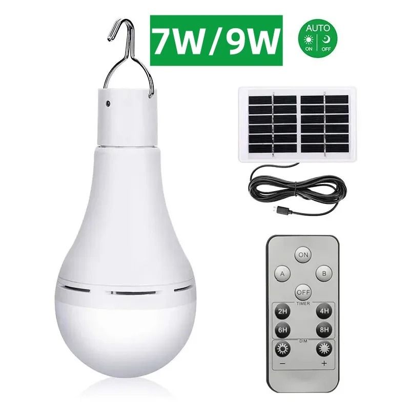 7W/9W LED Solar Emergency Light | Remote Controlled Waterproof Outdoor Camping & Hiking Lantern