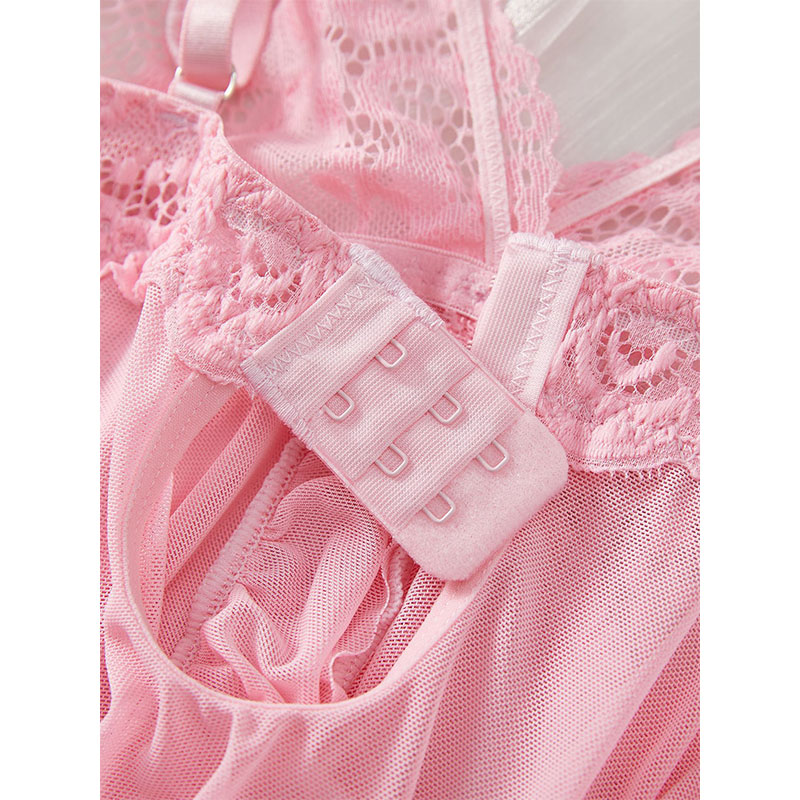 Women's Sexy Pyjamas Lingerie, Suspender Suit Summer Nightgown, Ultra-thin Lace Thong Sets Hot Sleepwear