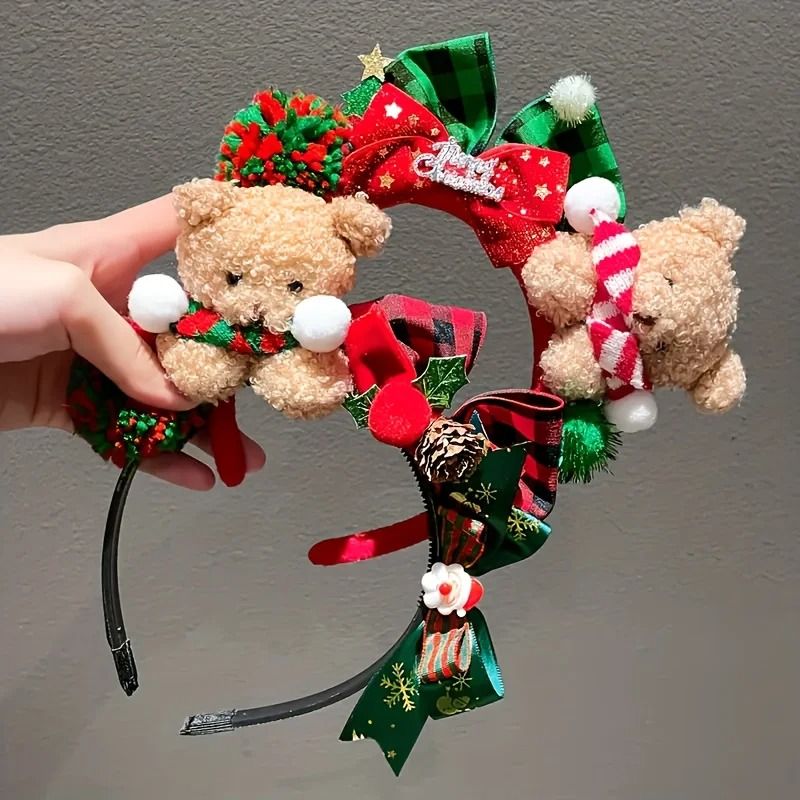 Festive Christmas Bear Headband