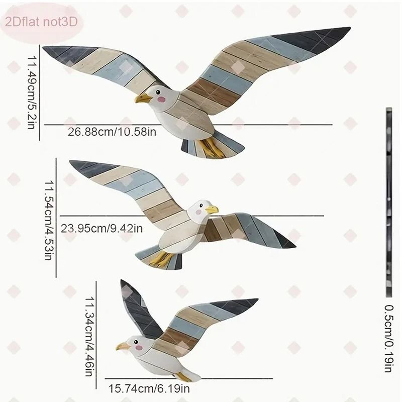 Maritime Narrative Sculpture – High-Definition Wooden Seagull Architectural Set