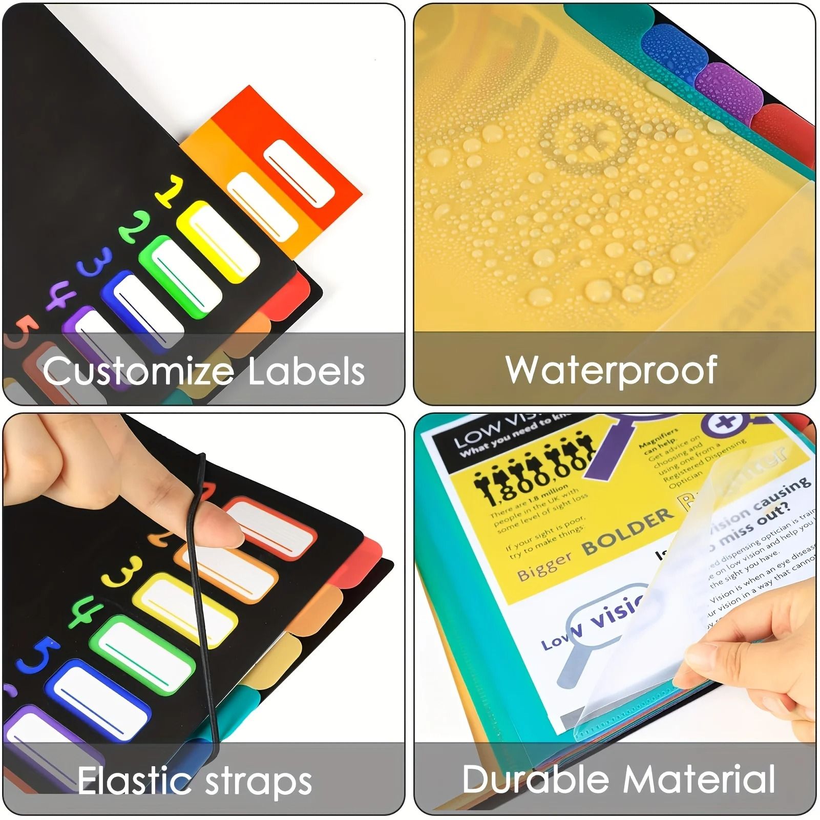 A4 Document Organizer with Monthly Dividers Color Coded File Folder