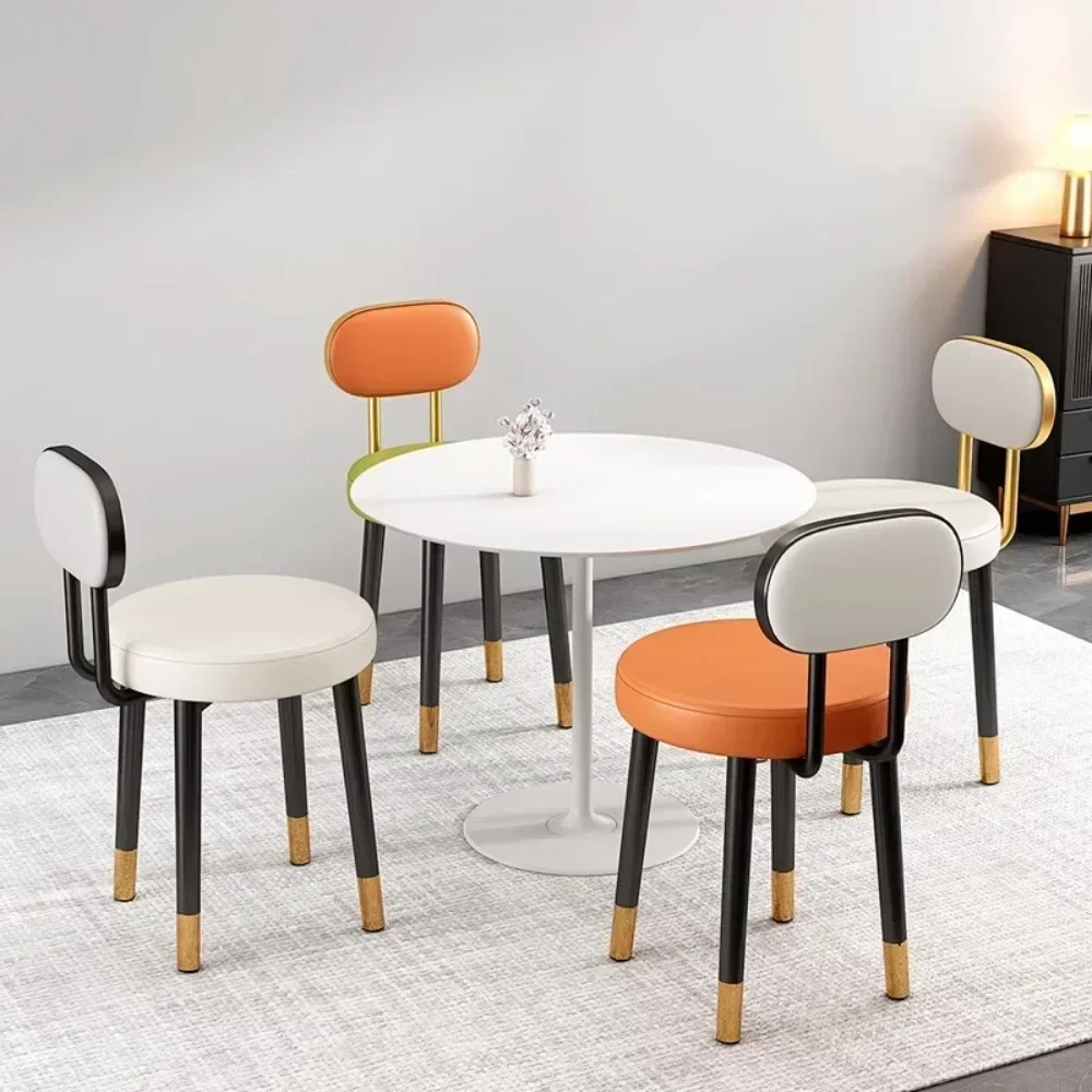 Breathable Creative Dining Chair, Home Light Luxury Dining Table and Chair, Soft Packaging Bedroom Dressing Chair