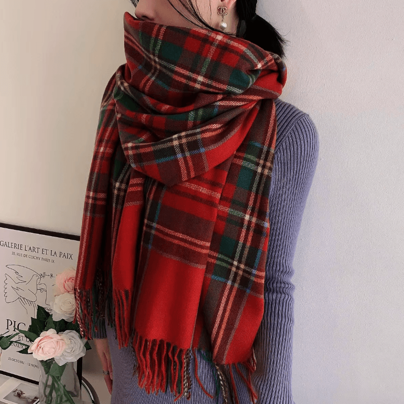 Womens Scottish Tartan Plaid Scarf – Soft Warm Long Wrap Shawl
