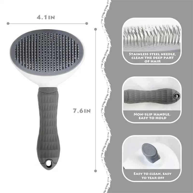Professional Self Cleaning Pet Grooming and Dematting Brush