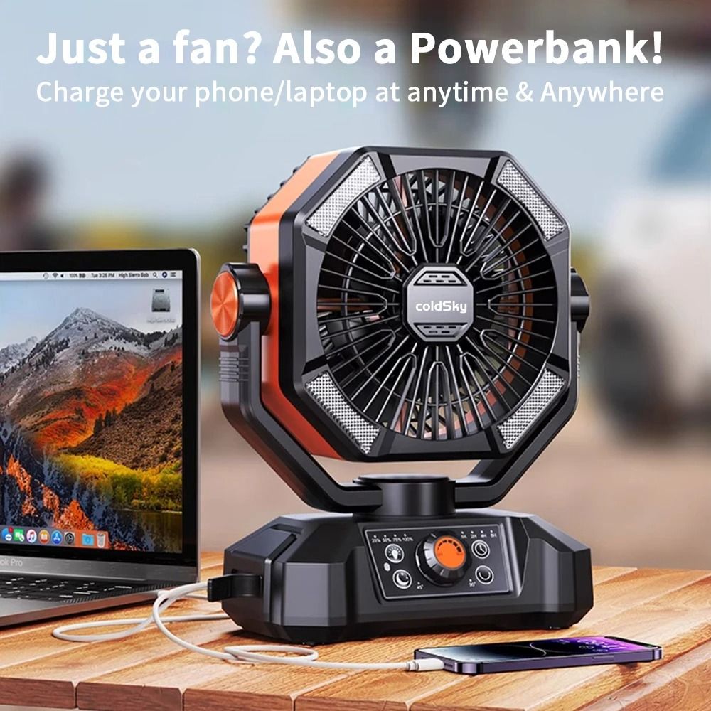20000mAh Battery Camping Fan with LED Lantern