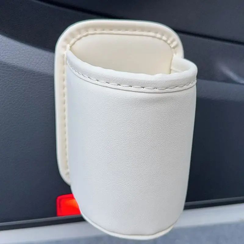 PU Leather Car Door Cup Holder Organizer, Back Seat Automotive Drink Rack Storage Bin, Interior Accessory for Beverage