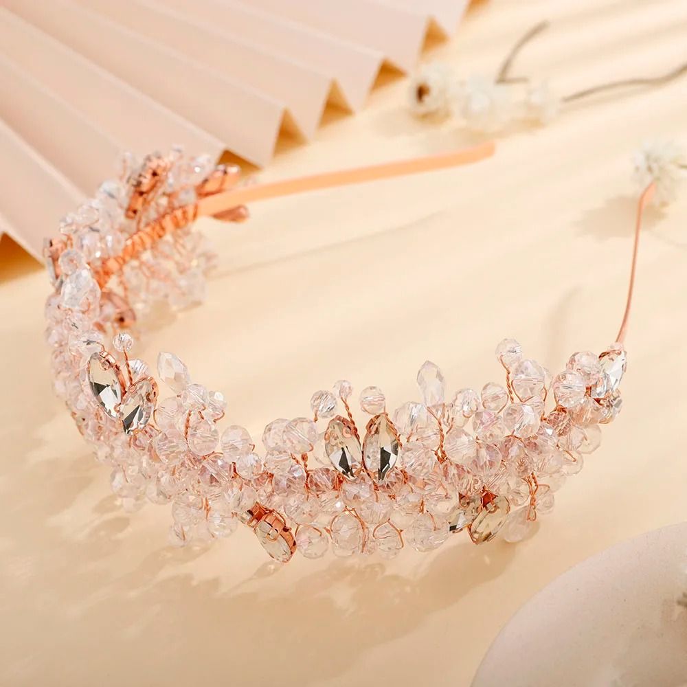 Women Rhinestone Bridal Tiara Headband Handmade