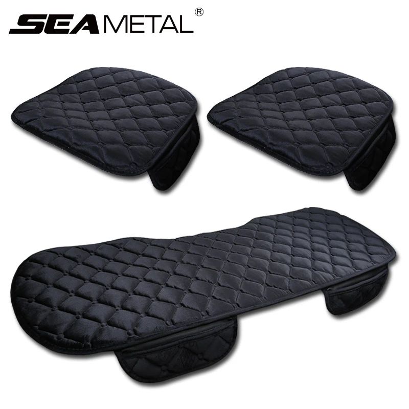 SEAMETAL Plush Universal Car Seat Cushion Cover Anti-Slip Soft Protector