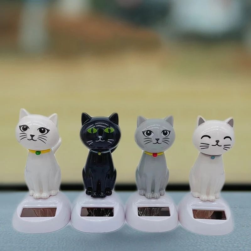 Solar Powered Shaking Head Cat | Creative Cartoon Interior Car Decoration & Automotive Gift