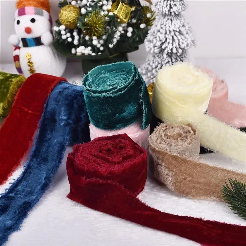 Frayed-Edge Velvet Suede Ribbon | Professional 1.57 in Wedding Invitation & Bouquet Wrapping System