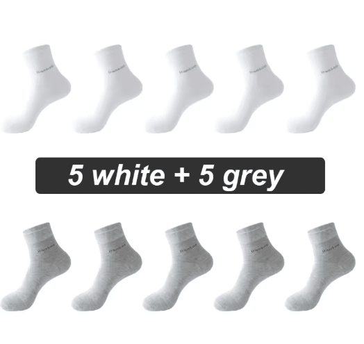 Mens Bamboo Fiber Socks 10 Pair Breathable Antibacterial Casual and Business Set EU 38 46