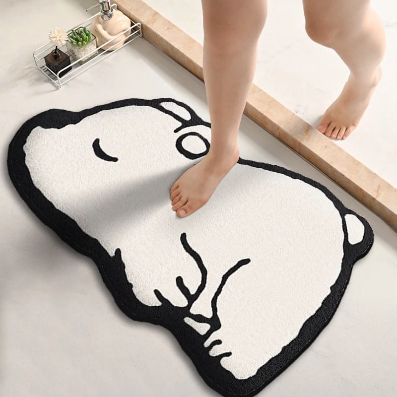 Cartoon Absorbent Bathroom Floor Mat with Anti Slip Backing
