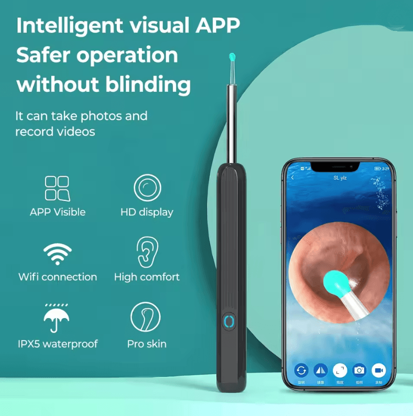 Wireless Ear Cleaner with Camera 1080P Smart Visual Otoscope for Ear Wax Removal