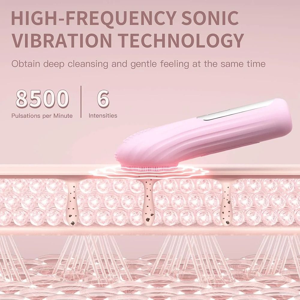 Rechargeable Sonic Facial Cleansing Brush Waterproof Deep Clean Face Scrubber