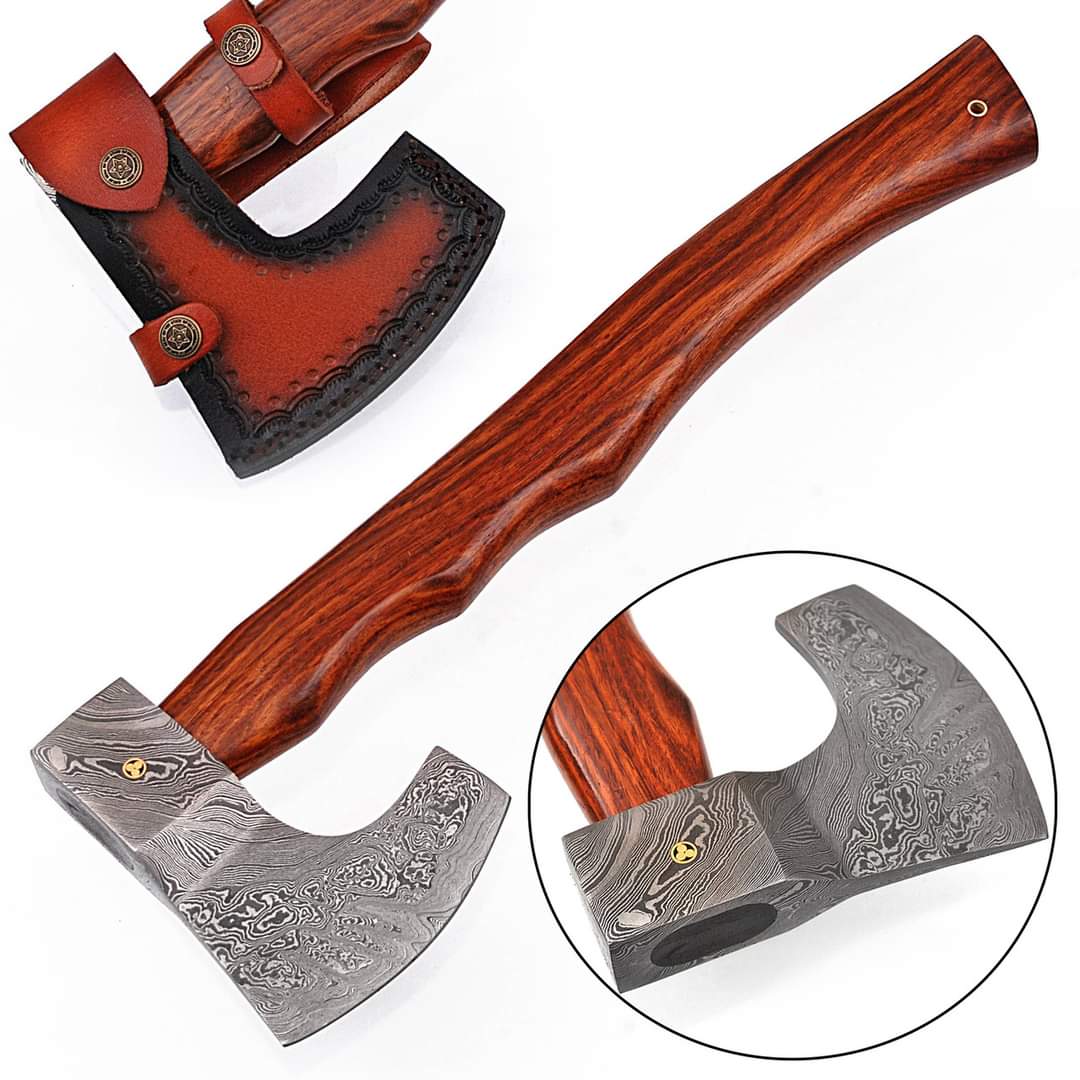 hunting axe, viking axe, with rose wood, engraved cutting axe, anniversary gifts for her, gifts for him, camping axes