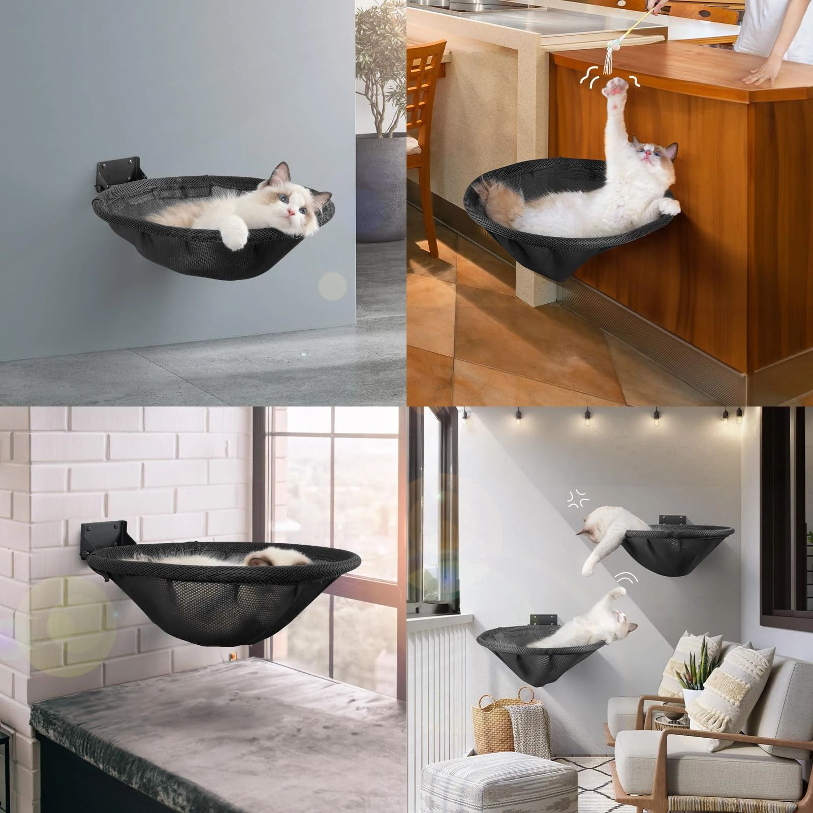 Foldable Wall-Mounted Breathable Cat Hammock