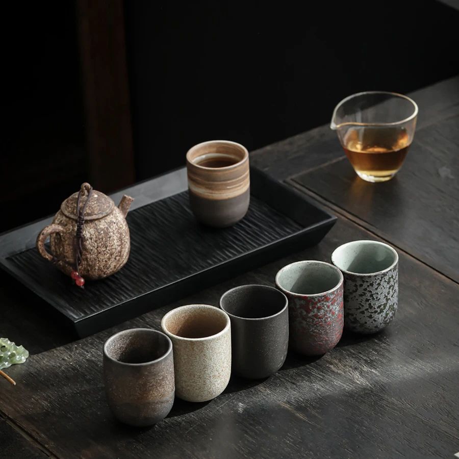 Japanese Stoneware Tea Cup 130ml Vintage Ceramic Sipping Mug