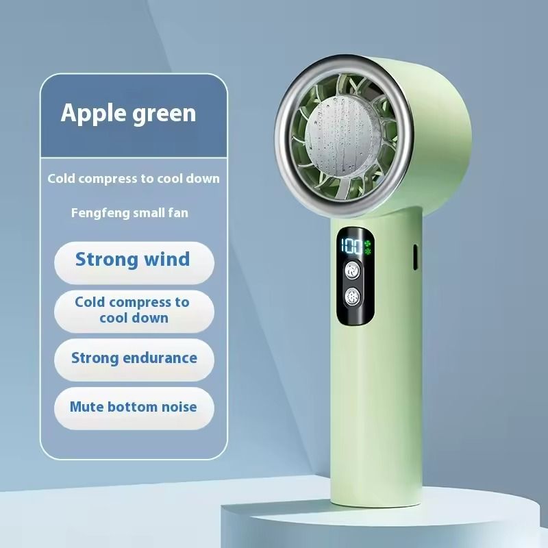 Mini Ice Compress Handheld Fan with 3 Speeds and Rechargeable Turbo Coolin