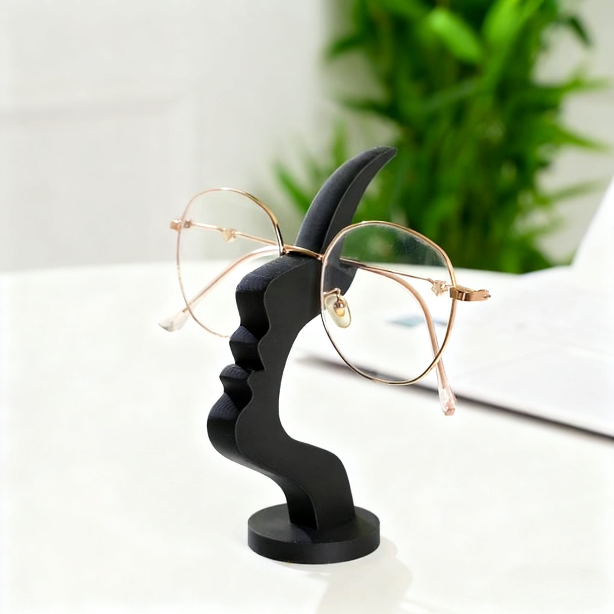 Minimalist Curved Eyeglass Holder Stand Practical Storage Solution to Elevate Desk or Nightstand Decor Unique Artistic