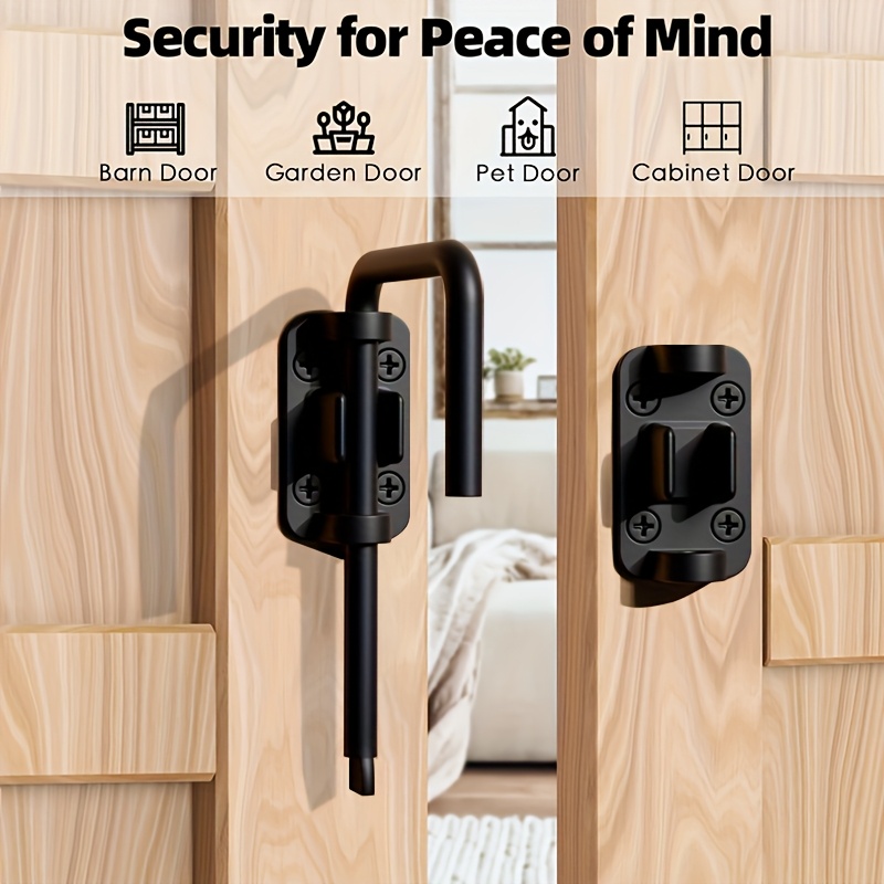 Patio Sliding Door Loop Locks, Zinc Alloy Door Latch Lock, Universal Doors Bolt, Gate Lock Hardware