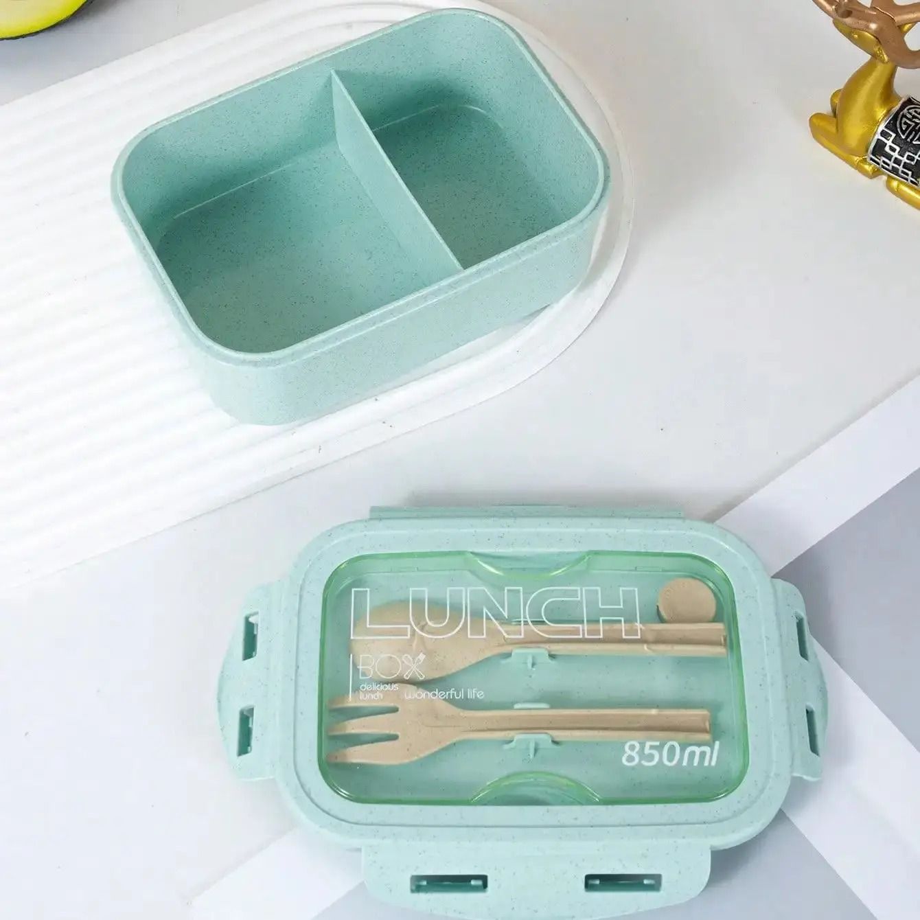 Microwave Safe Lunch Box with Tableware and Airtight Seal