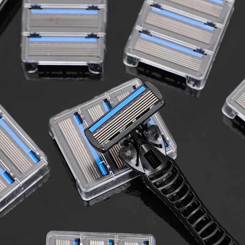 Six Layer Razor Blade Mens Stainless Steel Clean Shaving Water Washed Razor