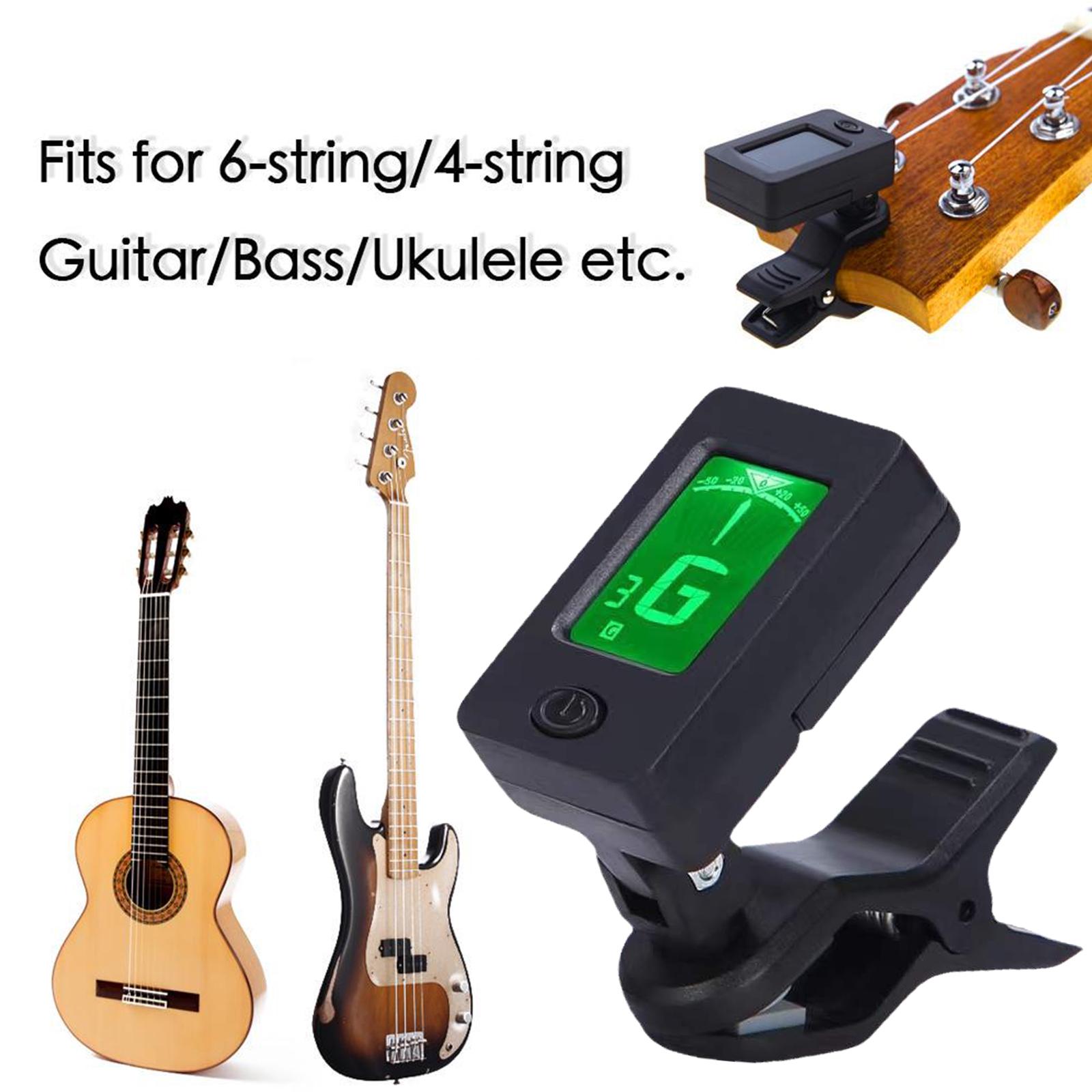 Electric Digital Tuner for Acoustic Guitar, Clip-On 360 Degree Tuner LCD Screen for Ukulele & Guitar