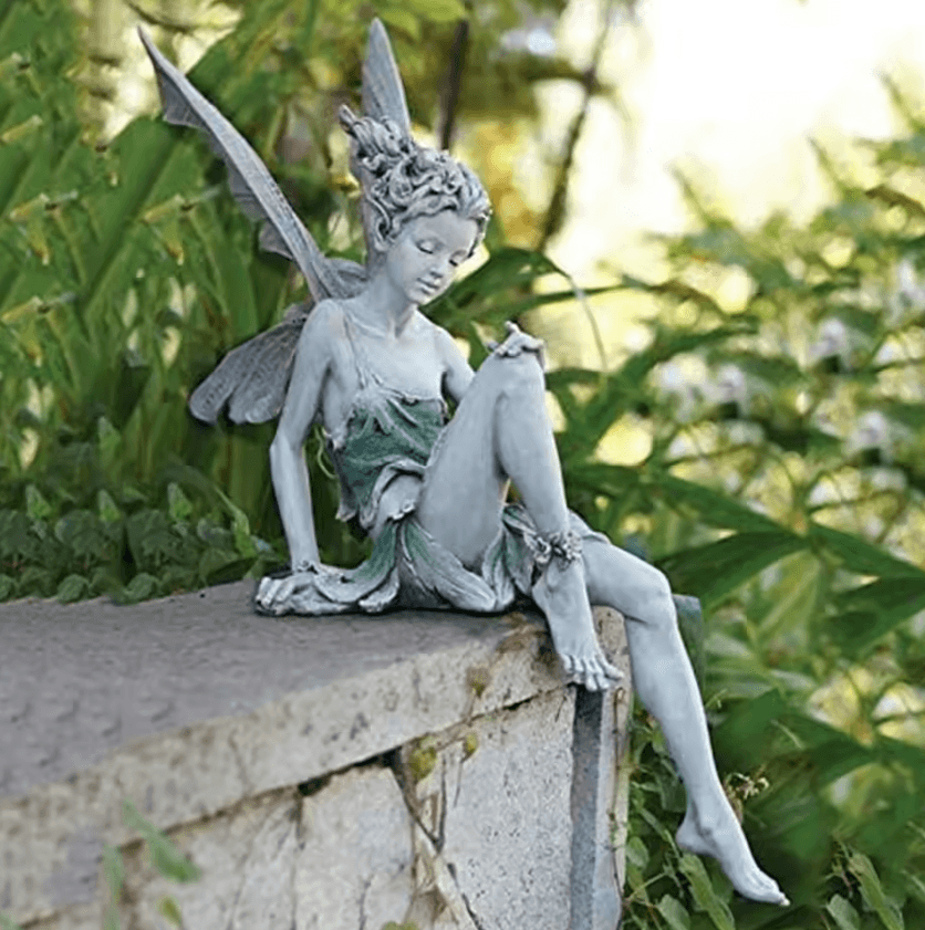 Enchanted Flute Fairy Garden Statue – Resin Angel Sculpture for Outdoor Lawn & Home Decor